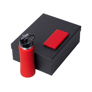 Подарочный набор с бутылкой для воды и повербанком С1, 5000 mAh, красный OA-210062.04 фото 3
