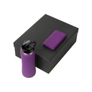 Подарочный набор с бутылкой для воды и повербанком С2, 10000 mAh, фиолетовый OA-210072.09 фото 3