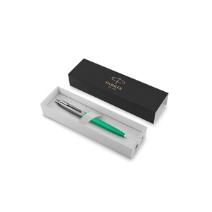 Шариковая ручка Parker Jotter, цвет GREEN, цвет чернил синий, толщина линии M , в подарочной коробке зеленый, серебристый OA-2111184 фото 3
