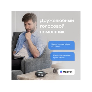 Умная колонка VK Капсула Мини с голосовым помощником Марусей, темный серый темно-серый OA-212601 фото 7
