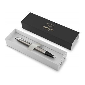 Шариковая ручка Parker IM Stainless Steel CT, стержень: M, цвет чернил: blue, в подарочной упаковке. серебристый, черный OA-2143631 фото 3