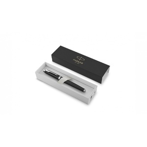 Перьевая ручка Parker IM Mat Black CT, перо: F, цвет чернил: blue, в подарочной упаковке. черный, серебристый OA-2143637 фото 3