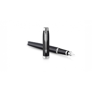 Перьевая ручка Parker IM Mat Black CT, перо: F, цвет чернил: blue, в подарочной упаковке. черный, серебристый OA-2143637 фото 5