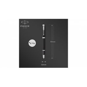 Перьевая ручка Parker IM Mat Black CT, перо: F, цвет чернил: blue, в подарочной упаковке. черный, серебристый OA-2143637 фото 7