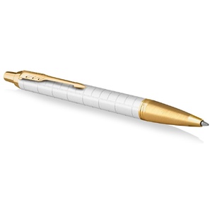 Шариковая ручка Parker IM Premium K318  Pearl GT, стержень: M, цвет чернил: blue, в подарочной упаковке. белый, золотистый OA-2143643 фото 4
