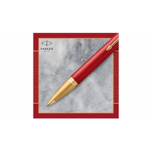 Шариковая ручка Parker IM Premium K318  Red GT, стержень: M, цвет чернил: blue, в подарочной упаковке. красный, золотистый OA-2143644 фото 6