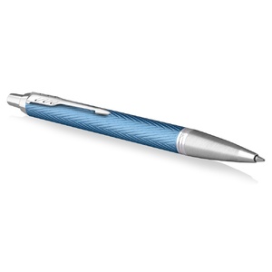 Шариковая ручка Parker IM Premium K318  Blue Grey CT, стержень: M, цвет чернил: blue, в подарочной упаковке. голубой, серебристый OA-2143645 фото 4