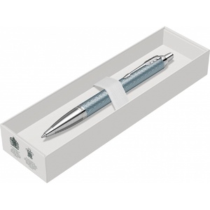 Шариковая ручка Parker IM Premium K318  Blue Grey CT, стержень: M, цвет чернил: blue, в подарочной упаковке. голубой, серебристый OA-2143645 фото 5