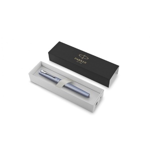 Перьевая ручка Parker Vector XL Silver Blue CT, цвет чернил blue, перо: F/M, в подарочной упаковке. серебристый, серый OA-2159750 фото 3