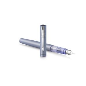 Перьевая ручка Parker Vector XL Silver Blue CT, цвет чернил blue, перо: F/M, в подарочной упаковке. серебристый, серый OA-2159750 фото 4