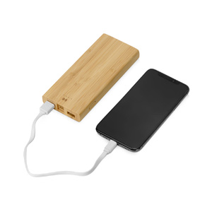 Внешний беспроводной аккумулятор из бамбука "Bamboo Air", 10000 mAh натуральный OA-392398p фото 3