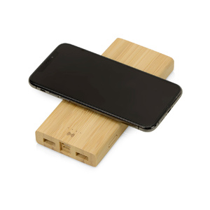 Внешний беспроводной аккумулятор из бамбука "Bamboo Air", 10000 mAh натуральный OA-392398p фото 4