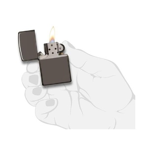 Зажигалка ZIPPO Classic с покрытием Black Ice, латунь/сталь, чёрная, глянцевая, 38x13x57 мм черный OA-422114 фото 6