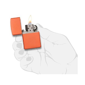 Зажигалка ZIPPO Classic с покрытием Orange Matte, латунь/сталь, оранжевая, матовая, 38x13x57 мм OA-422125 фото 6