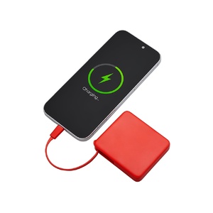 Внешний аккумулятор со встроенным кабелем USB-C «Дэнси», 5000 мАч, красный OA-590160.01 фото 4