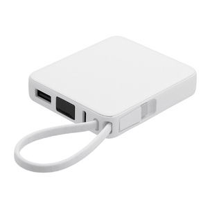 Внешний аккумулятор со встроенным кабелем USB-C «Дэнси», 5000 мАч, белый OA-590160.06 фото 3