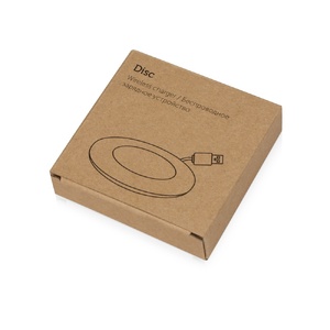 Беспроводное зарядное устройство со встроенным кабелем 2-в-1 "Disc", красный OA-590901 фото 10