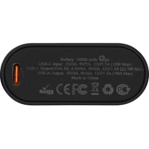 Внешний аккумулятор с QC/PD "Qwik", 10000 mah, черный (Р) OA-590972p фото 7