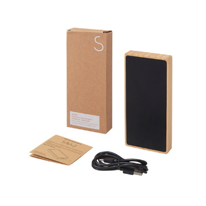 Внешний аккумулятор с подсветкой лого и солнечной панелью «Reedia S1», 10000 mAh, бамбук, черный черный/натуральный OA-5910967 фото 8
