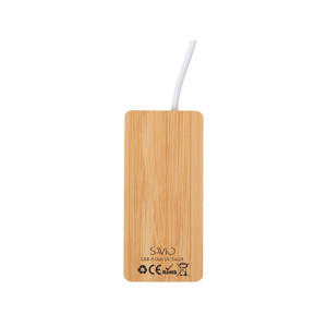 USB хаб с подсветкой лого «Reedia S5», 3*USB, 1*Type C, бамбук, черный черный/натуральный OA-5911007 фото 6