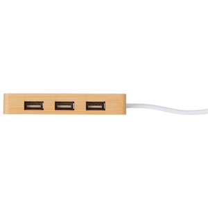 USB хаб с подсветкой лого «Reedia S5», 3*USB, 1*Type C, бамбук, черный черный/натуральный OA-5911007 фото 7