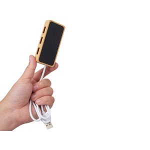 USB хаб с подсветкой лого «Reedia S5», 3*USB, 1*Type C, бамбук, черный черный/натуральный OA-5911007 фото 9