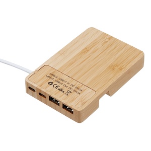 USB хаб «Memo», 2*USB, 2*Type C, бамбук натуральный OA-5911019 фото 7