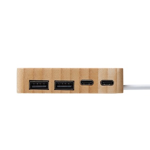 USB хаб «Memo», 2*USB, 2*Type C, бамбук натуральный OA-5911019 фото 9