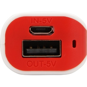 Портативное зарядное устройство (power bank) Basis, 2000 mAh, красный белый/красный OA-592401 фото 4