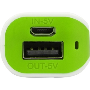 Портативное зарядное устройство (power bank) Basis, 2000 mAh, зеленое яблоко белый/зеленое яблоко OA-592403 фото 4