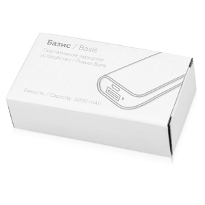Портативное зарядное устройство (power bank) Basis, 2000 mAh, белый/фиолетовый OA-592428 фото 5