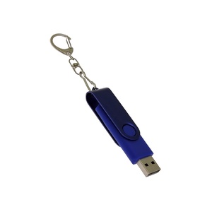 USB-флешка на 16 Гб 2 в 1 поворотный механизм, c дополнительным разъемом Type-C с одноцветным металлическим клипом, синий OA-6137.16.02 фото 4