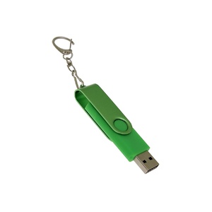 USB-флешка на 16 Гб 2 в 1 поворотный механизм, c дополнительным разъемом Type-C с одноцветным металлическим клипом, зеленый OA-6137.16.03 фото 4