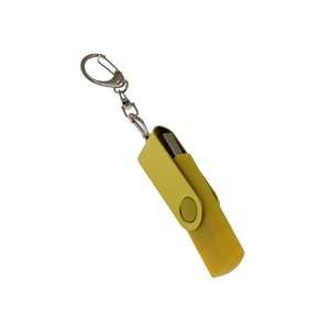 USB-флешка на 16 Гб 2 в 1 поворотный механизм, c дополнительным разъемом Type-C с одноцветным металлическим клипом, желтый OA-6137.16.04 фото 3