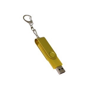 USB-флешка на 16 Гб 2 в 1 поворотный механизм, c дополнительным разъемом Type-C с одноцветным металлическим клипом, желтый OA-6137.16.04 фото 4