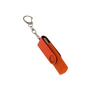 USB-флешка на 16 Гб 2 в 1 поворотный механизм, c дополнительным разъемом Type-C с одноцветным металлическим клипом, оранжевый OA-6137.16.08 фото 3
