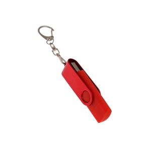 USB-флешка на 32 Гб 2 в 1 поворотный механизм, c дополнительным разъемом Type-C с одноцветным металлическим клипом, красный OA-6138.32.01 фото 3