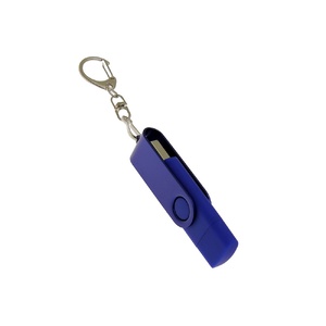 USB-флешка на 32 Гб 2 в 1 поворотный механизм, c дополнительным разъемом Type-C с одноцветным металлическим клипом, синий OA-6138.32.02 фото 3