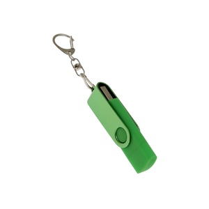USB-флешка на 32 Гб 2 в 1 поворотный механизм, c дополнительным разъемом Type-C с одноцветным металлическим клипом, зеленый OA-6138.32.03 фото 3