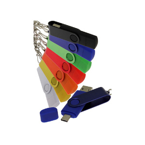 USB-флешка на 32 Гб 2 в 1 поворотный механизм, c дополнительным разъемом Type-C с одноцветным металлическим клипом, белый OA-6138.32.06 фото 6