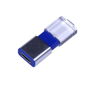 USB-флешка промо на 32 Гб прямоугольной формы, выдвижной механизм, синий OA-6580.32.02 фото 3