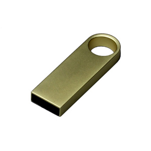 USB 2.0-флешка на 128 Гб с мини чипом и круглым отверстием, золотистый OA-6589.128.05 фото 3
