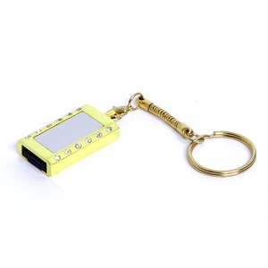 USB-флешка на 8 Гб в виде "Кулона" с кристаллами, мини чип, золотой серебристый/золотистый OA-6591.8.05 фото 3