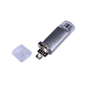 USB-флешка на 32 Гб c двумя дополнительными разъемами MicroUSB и TypeC, серебро серебристый OA-6595.32.00 фото 4