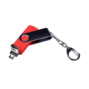 USB-флешка на 16 Гб поворотный механизм, c двумя дополнительными разъемами MicroUSB и TypeC, красный OA-6596.16.01 фото 4