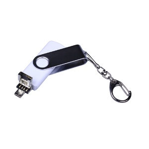 USB-флешка на 16 Гб поворотный механизм, c двумя дополнительными разъемами MicroUSB и TypeC, белый OA-6596.16.06 фото 4