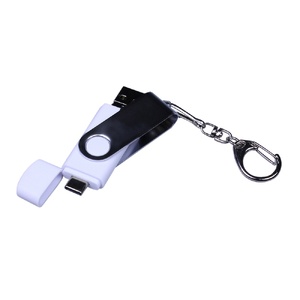 USB-флешка на 16 Гб поворотный механизм, c двумя дополнительными разъемами MicroUSB и TypeC, белый OA-6596.16.06 фото 5