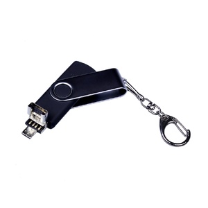 USB-флешка на 16 Гб поворотный механизм, c двумя дополнительными разъемами MicroUSB и TypeC, черный OA-6596.16.07 фото 4