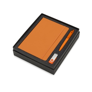 Подарочный набор Vision Pro Plus soft-touch с флешкой, ручкой и блокнотом А5, оранжевый OA-700342.13 фото 3