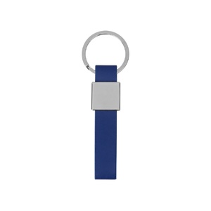 Брелок из металла и иск.кожи "Strap", серебристый/темно-синий OA-701822 фото 3